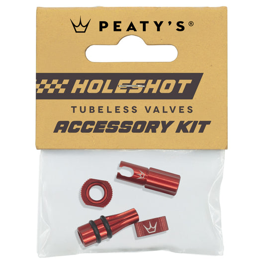 Kit Bouchons et Ecrous de Valves PEATY'S HOLESHOT FAST FLOW Rouge
