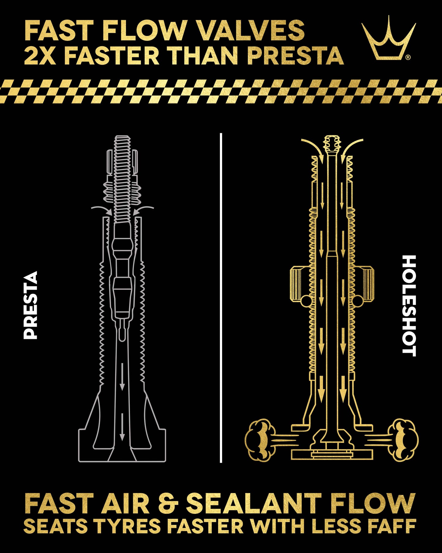 PEATY'S HOLESHOT FAST FLOW 60mm Tubeless-Ventile (x2) Rosa