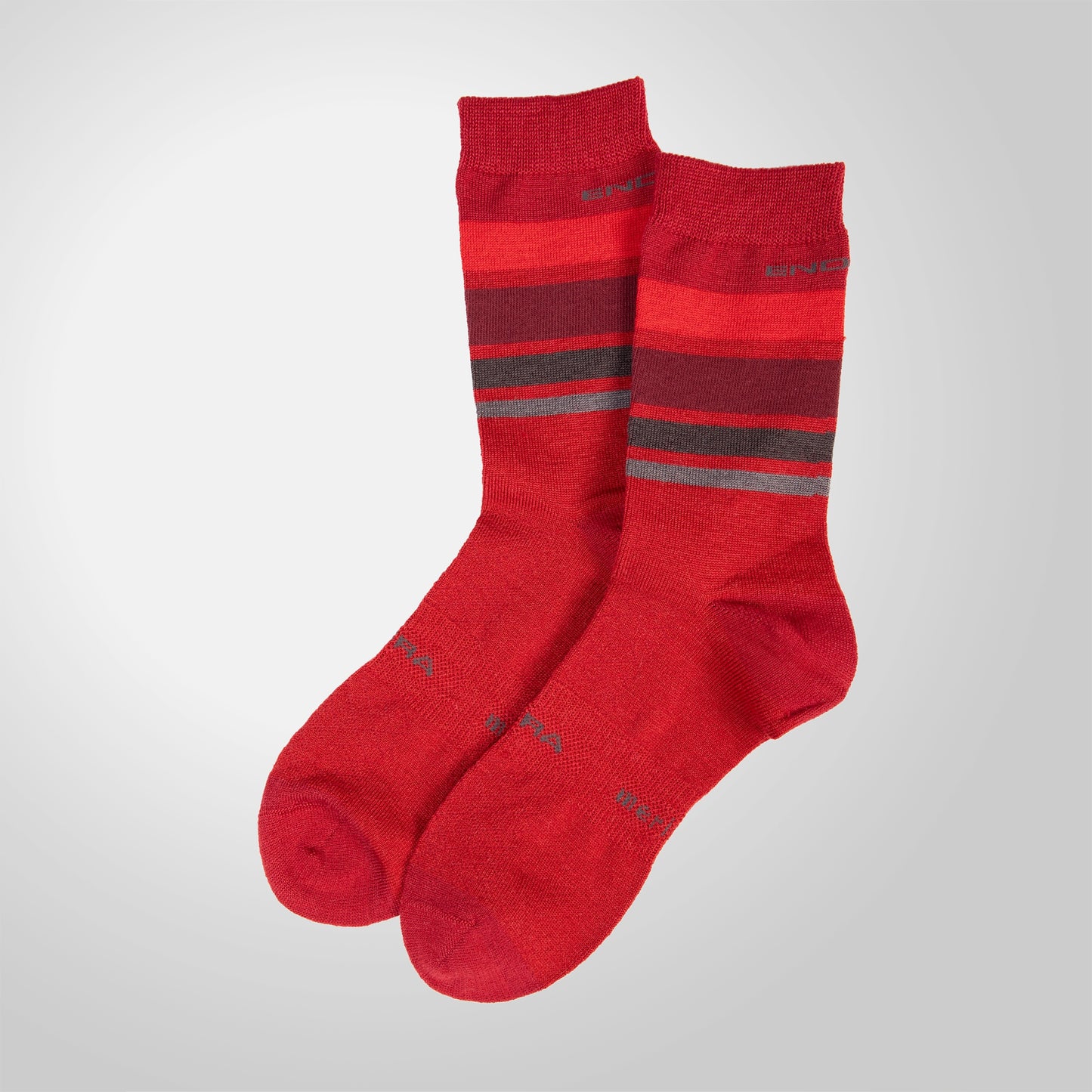 ENDURA BAABAA MERINO STRIPE Socken Rot