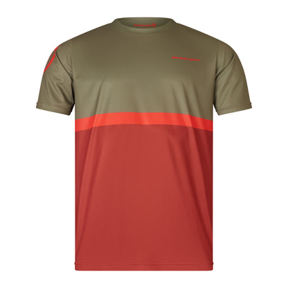 Trikot ENDURA SINGLETRACK CORE TEE II Kurzarm Khaki/Rot