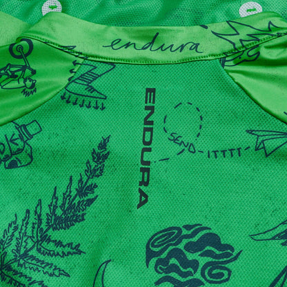 Maillot ENDURA PRO SL PRINT Manches Courtes Vert