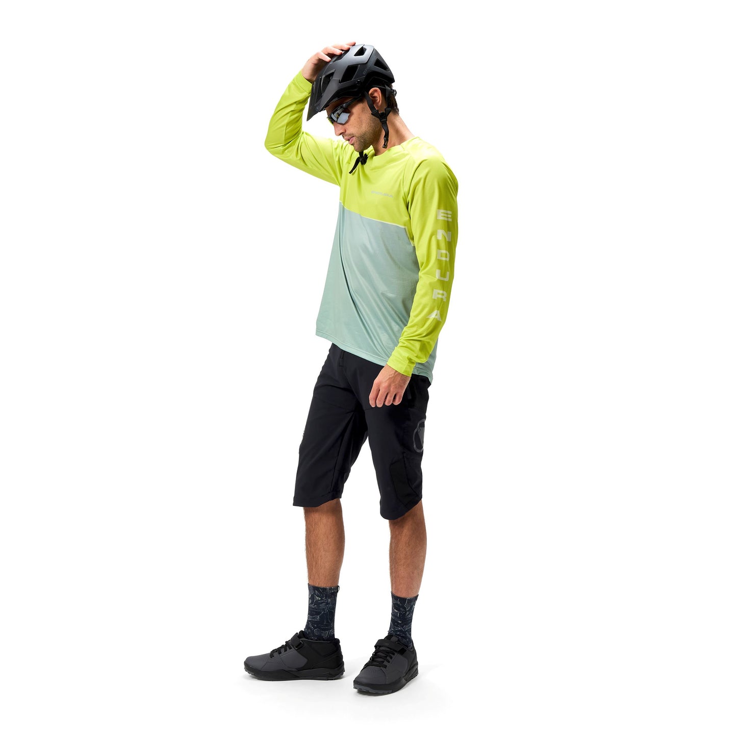 Maillot ENDURA CORE PRINTED Manches Longues Vert 2025