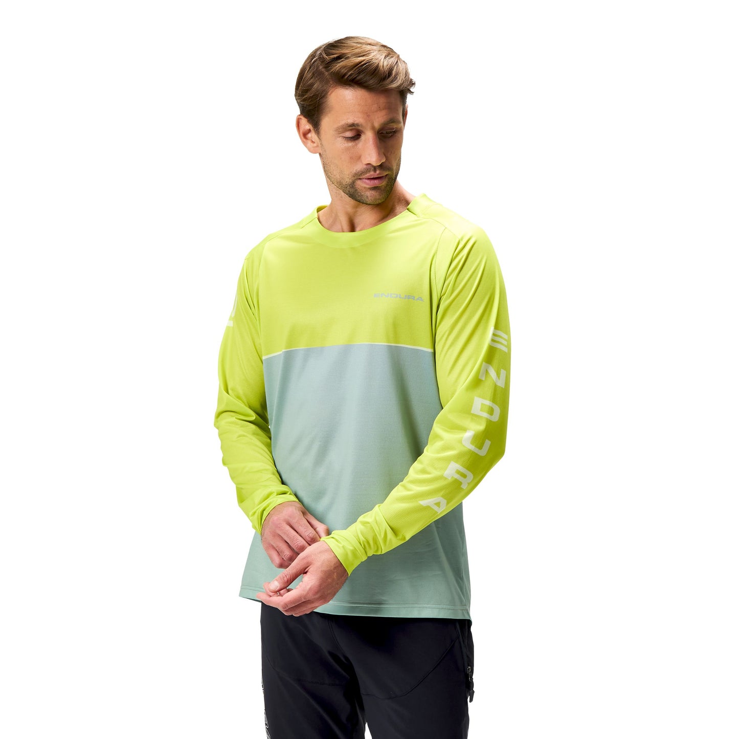 Maillot ENDURA CORE PRINTED Manches Longues Vert 2025