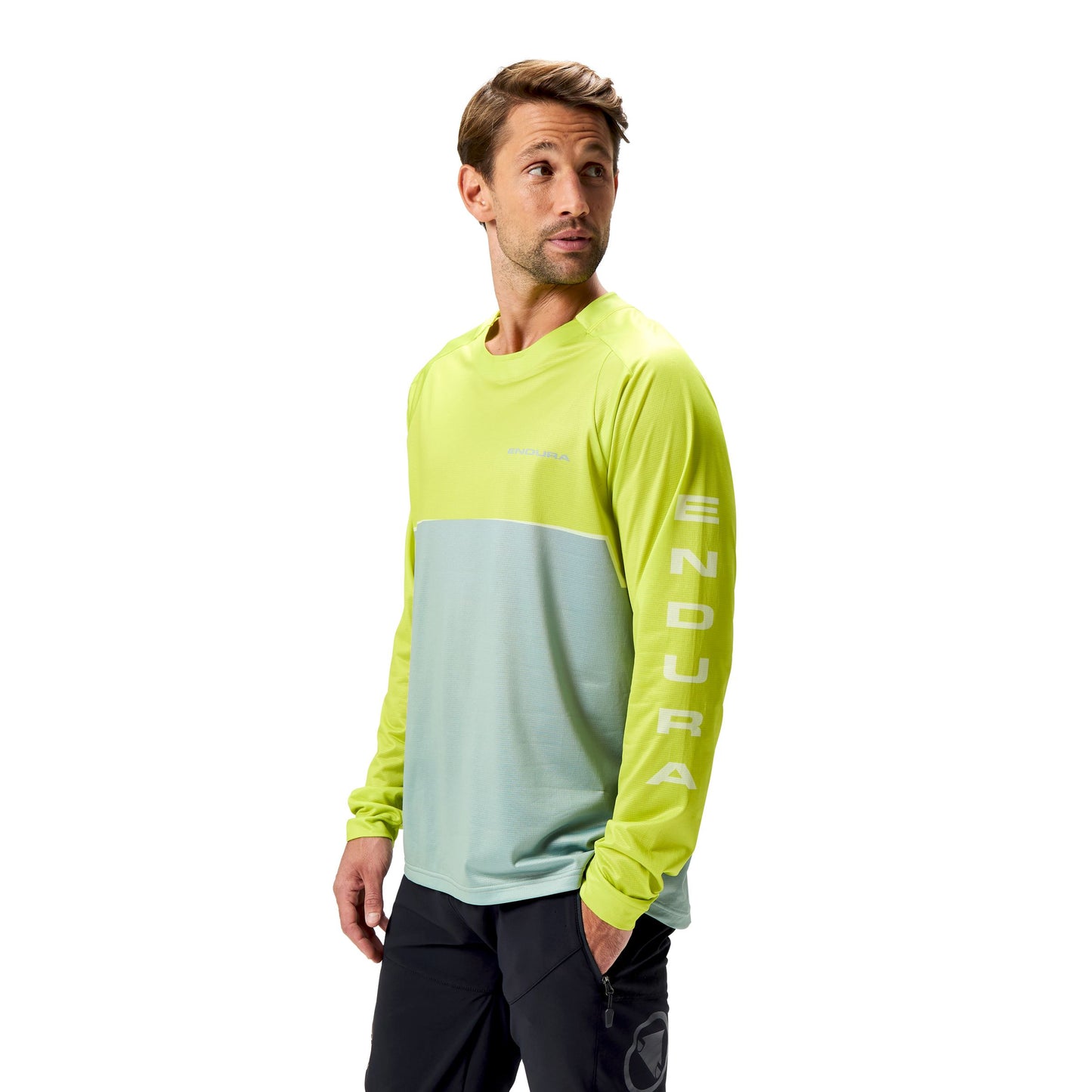 Maillot ENDURA CORE PRINTED Manches Longues Vert 2025