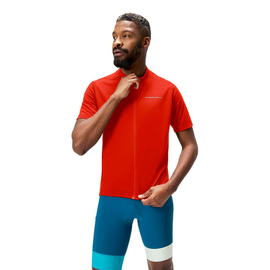 Maillot ENDURA LOOP ZIPPED Manches Courtes Rouge 2025