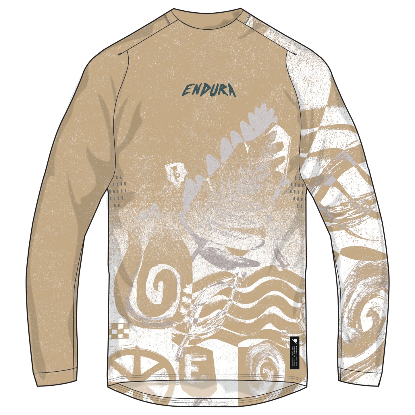 Maillot ENDURA SINGLETRACK PRINT Manches Longues Sand