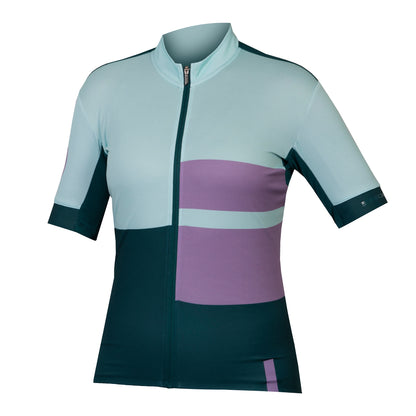 Trikot ENDURA FS260 PRINT Damen Kurzarm Grün/Violett
