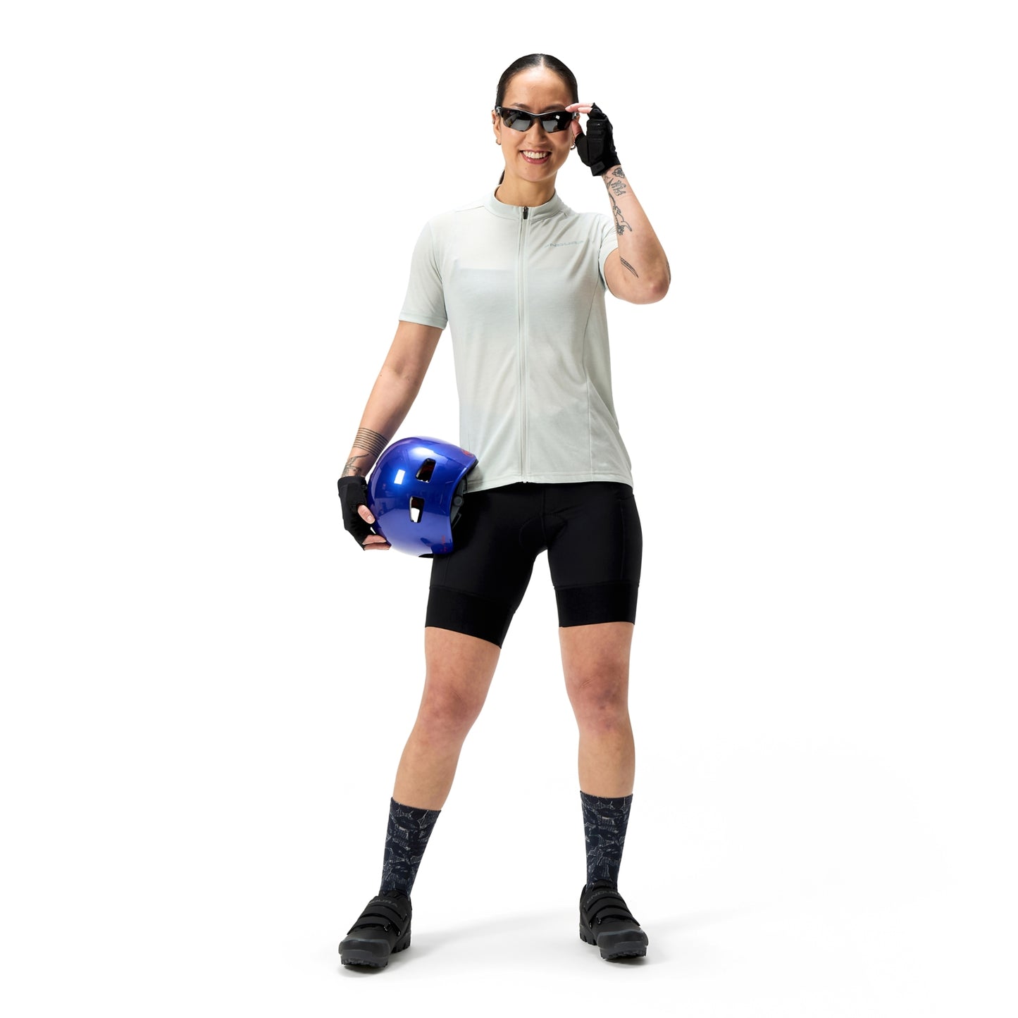 ENDURA LOOP ZIPPED Trikot Kurzarm Frau Grau