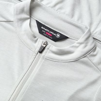 Maillot ENDURA LOOP ZIPPED Manches Courtes Femme Gris