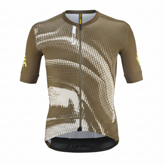 Maillot MAVIC AKSIUM GRAPHIC Manches Courtes Beige/Marron