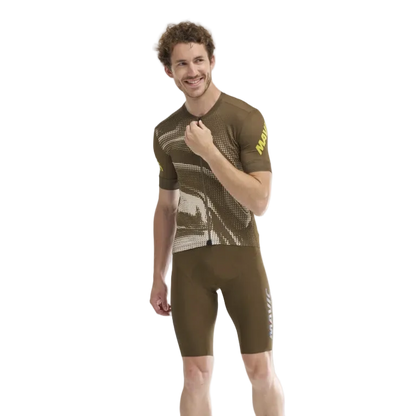 Trikot MAVIC AKSIUM GRAPHIC Kurzarm Beige/Braun