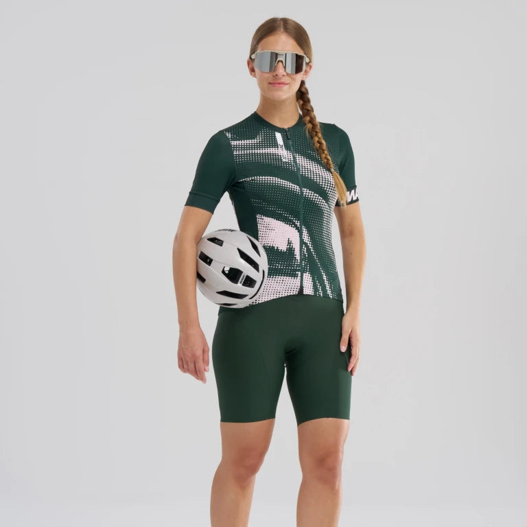 MAVIC AKSIUM GRAPHIC Trikot Kurzarm Damen Khaki/Pink