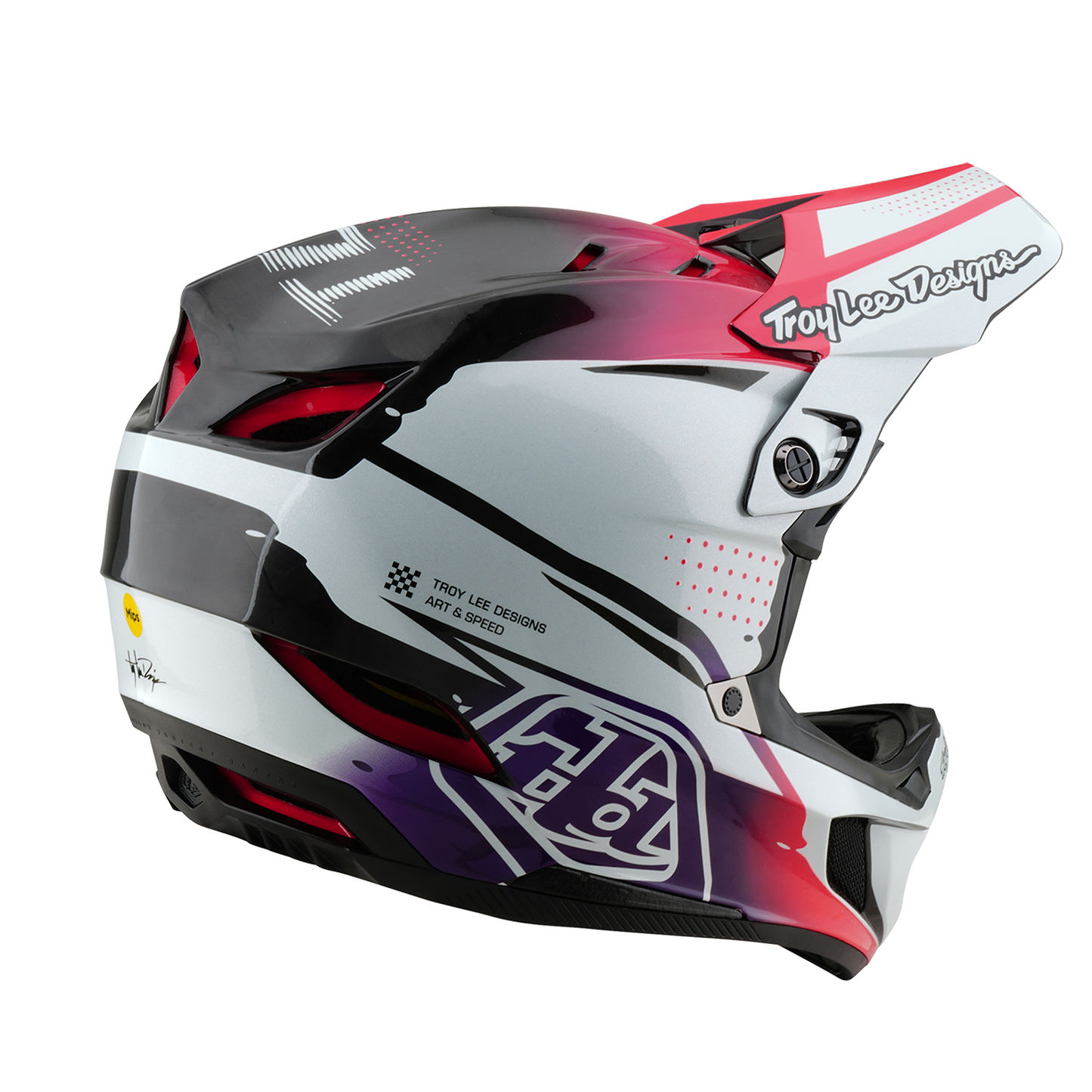 MTB-Helm TROY LEE DESIGNS D4 CARBON MIPS Drip Weiß