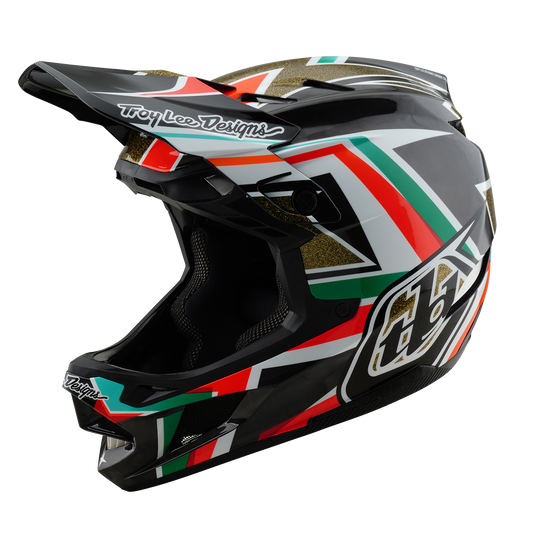 MTB-Helm TROY LEE DESIGNS D4 CARBON MIPS FRAMES Schwarz/Gold