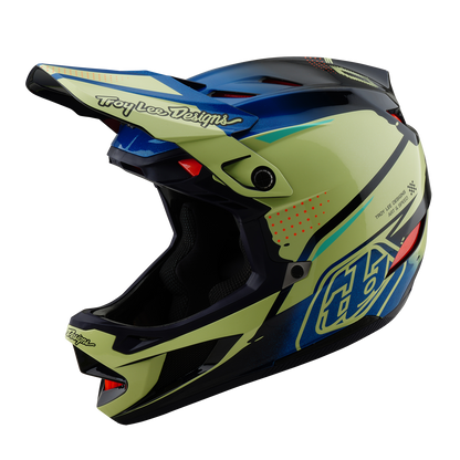 Casque VTT TROY LEE DESIGNS D4 COMPOSITE MIPS Drip Jaune