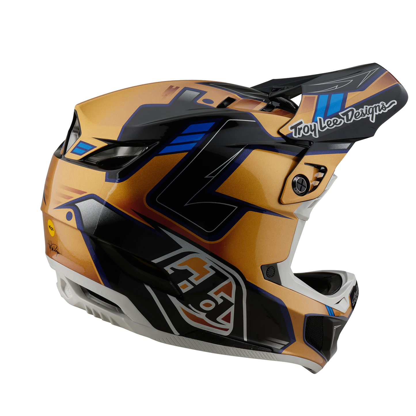 MTB-Helm TROY LEE DESIGNS D4 COMPOSITE MIPS ROYALTY Schwarz/Gold
