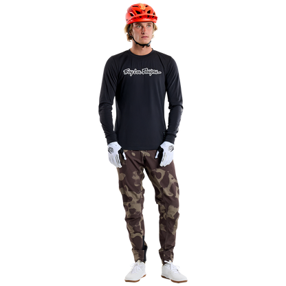 Maillot TROY LEE DESIGNS SKYLINE RIDE TEE SIGNATURE Manches Longues Noir