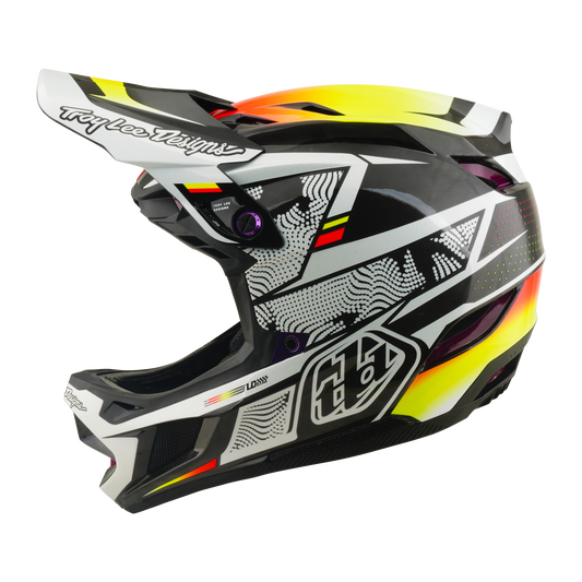 Casque VTT TROY LEE DESIGNS D4 CARBON MIPS Lined Up Noir/Jaune