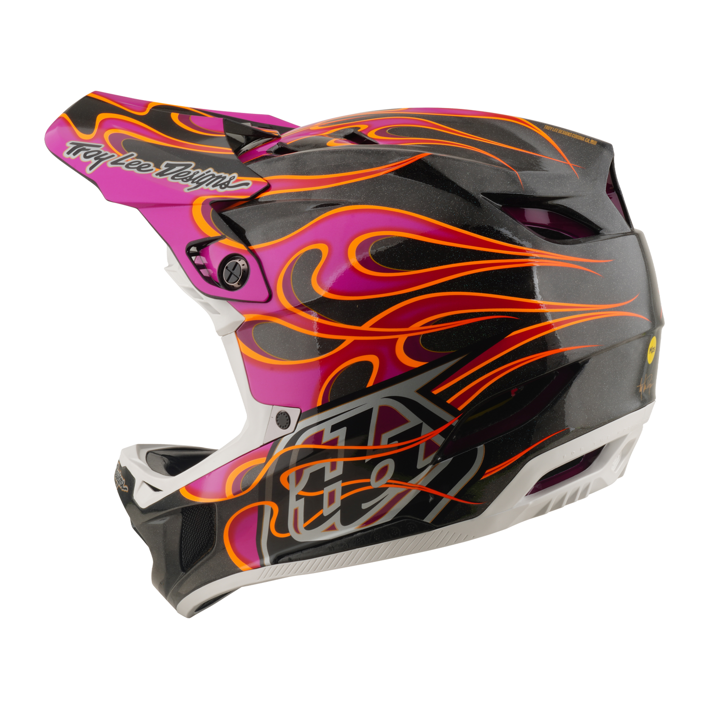 Casque VTT TROY LEE DESIGNS D4 CARBON MIPS Torched Carbon/Magenta