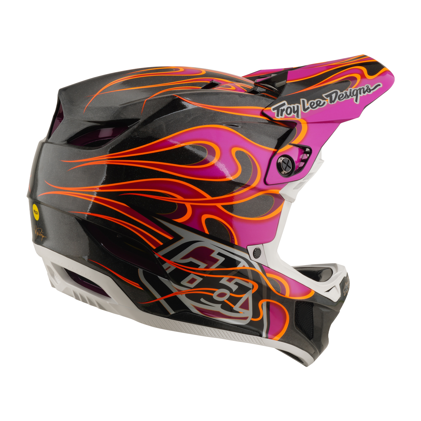 Casque VTT TROY LEE DESIGNS D4 CARBON MIPS Torched Carbon/Magenta