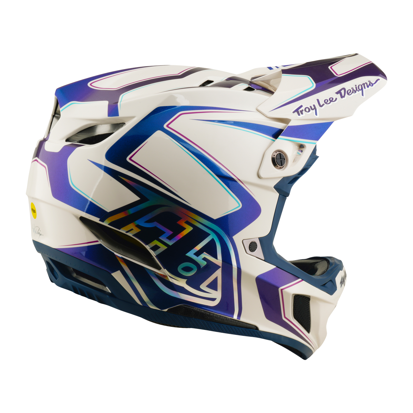 Casque VTT TROY LEE DESIGNS D4 COMPOSITE MIPS FLARED Blanc