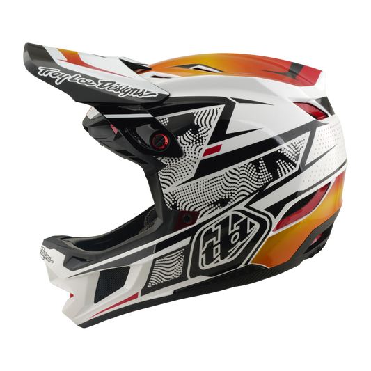 Casque VTT TROY LEE DESIGNS D4 COMPOSITE MIPS LINED UP Blanc