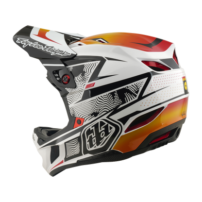 Casque VTT TROY LEE DESIGNS D4 COMPOSITE MIPS LINED UP Blanc
