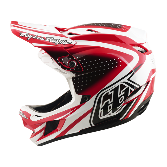 Casque VTT TROY LEE DESIGNS D4 POLYACRYLITE MIPS THE LINE Rouge/Blanc