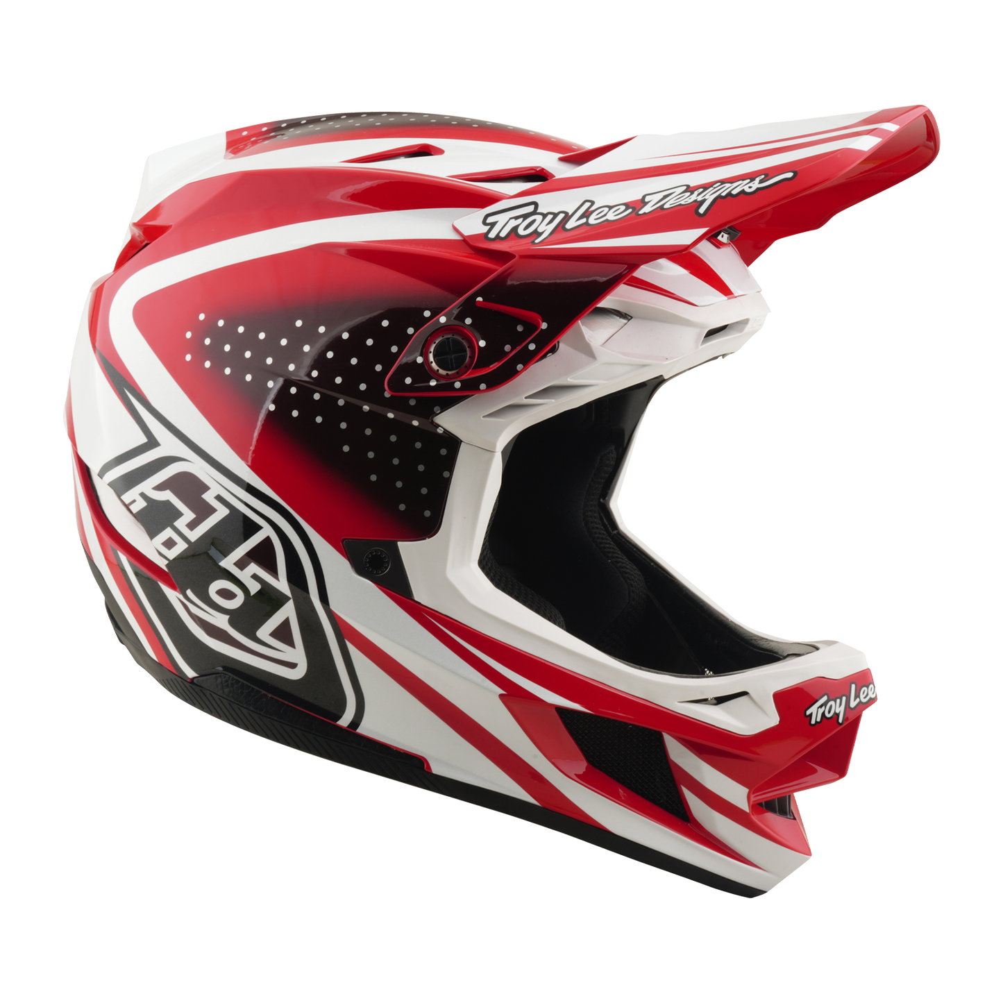 Casque VTT TROY LEE DESIGNS D4 POLYACRYLITE MIPS THE LINE Rouge/Blanc
