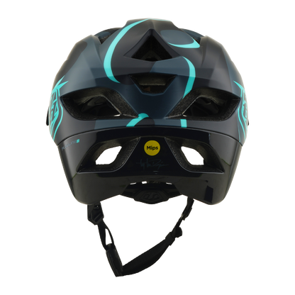 MTB-Helm TROY LEE DESIGNS FLOWLINE SE MIPS BADGE Carbon/Blau