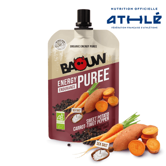 Purée Energétique BAOUW Bio Recette Salée Patate Douce/Carotte/Poivre (90g)