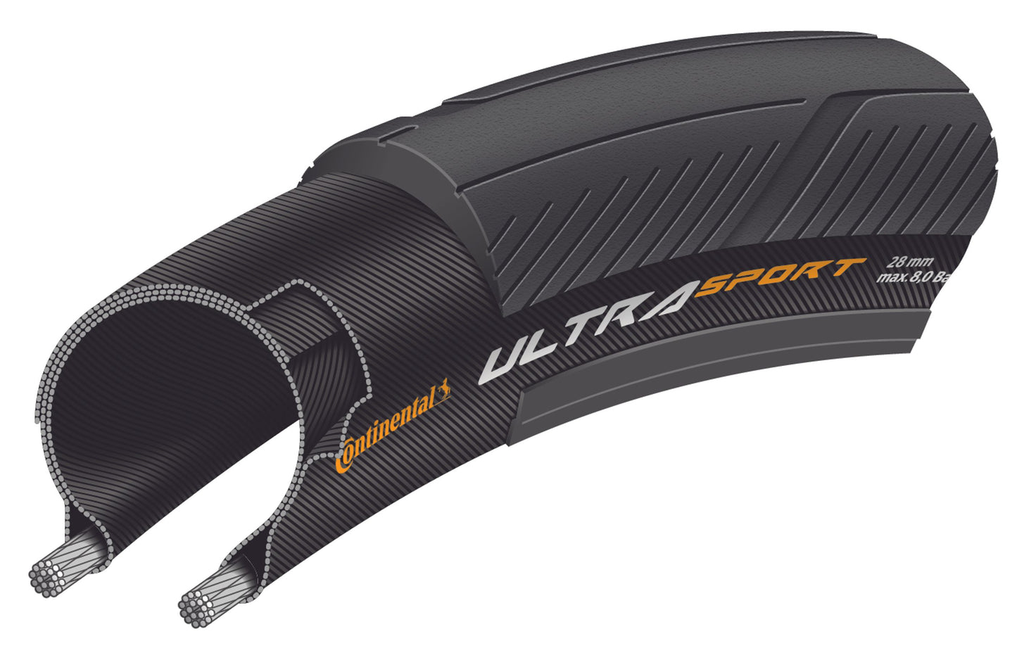 Reifen CONTINENTAL ULTRA SPORT III 700c Tubetype Schwarz