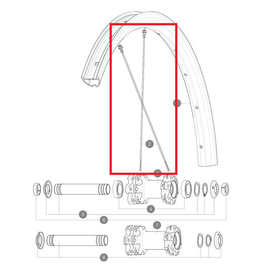 Kit 12 Rayons Av/Ar MAVIC CROSSMAX ELITE CARBON 29'' Rond 290mm Écrou Acier