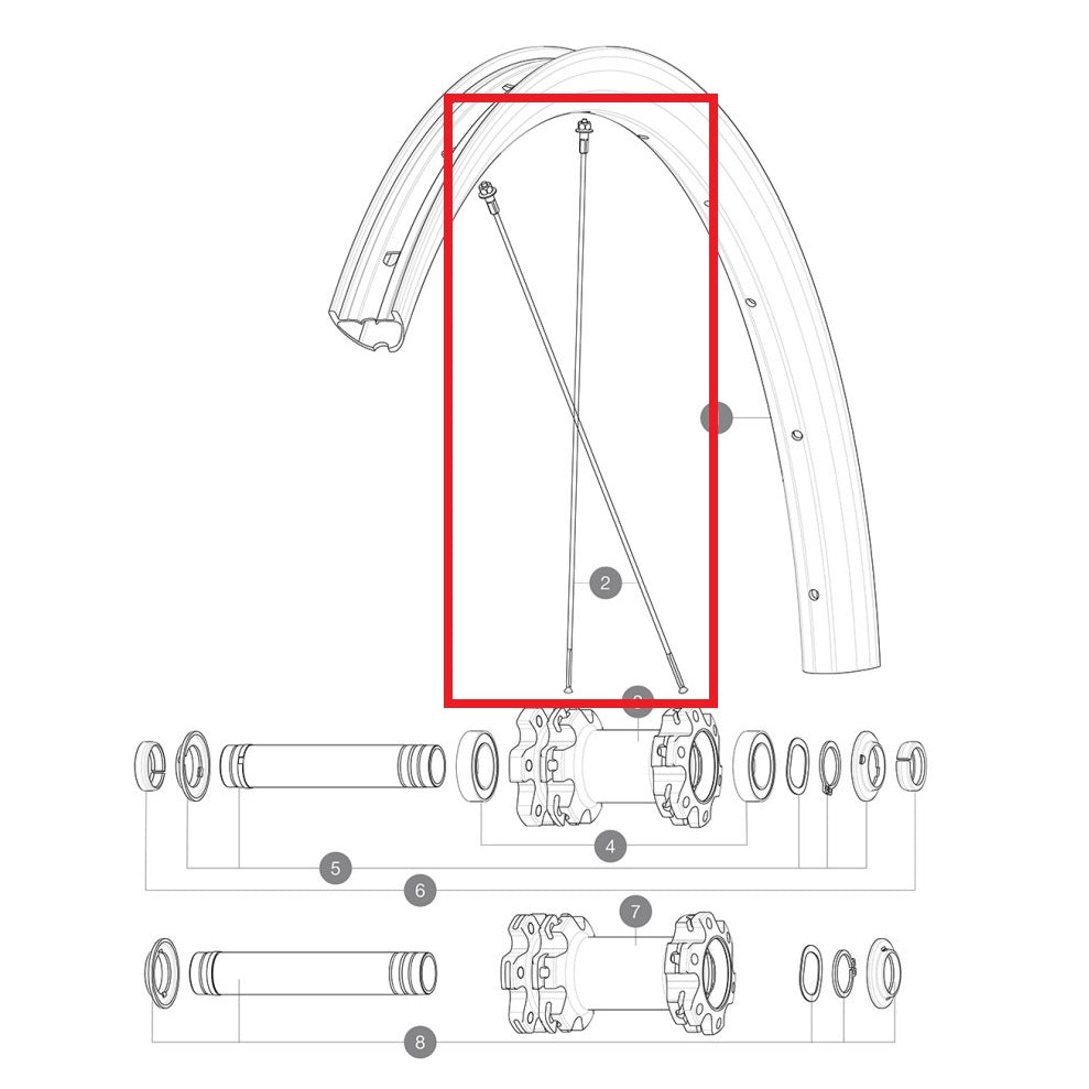 Kit 12 Rayons Av/Ar MAVIC CROSSMAX ELITE CARBON 29'' Rond 290mm Écrou Acier