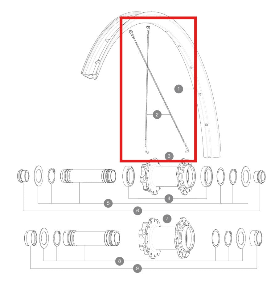 Kit 14 Rayons Av/Ar MAVIC J BENT 298mm pour DEEMAX DH 29'' 298mm Écrou Acier