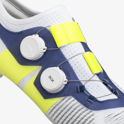 Rennradschuhe FIZIK VEGA CARBON Weiß/Blau/Gelb