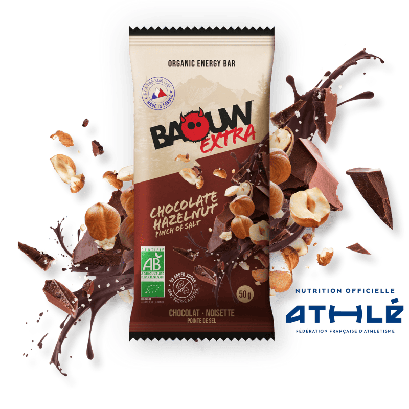 Barre Énergétique BAOUW BIO EXTRA Chocolat-Noisette (50g)