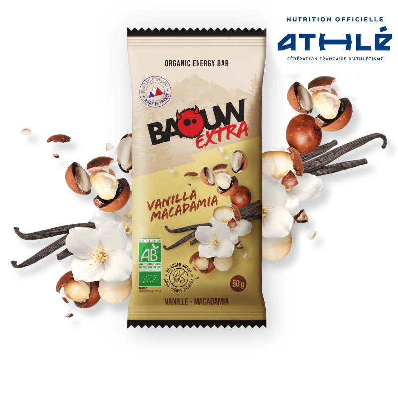 Barre Énergétique BAOUW BIO EXTRA Vanille-Macadamia (50g)