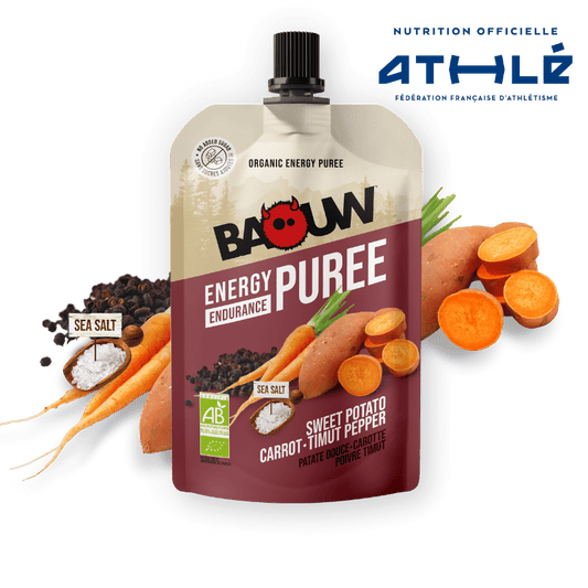 Purée Energétique BAOUW Bio Recette Salée Patate Douce/Carotte/Poivre (90g)