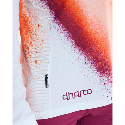 Maillot DHARCO GRAVITY FIREBIRD Manches Longues Femme Blanc/Orange