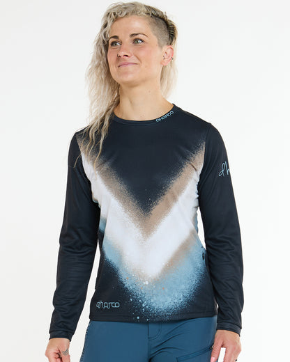 Maillot DHARCO GRAVITY GOLDEN STREAK Manches Longues Femme Noir/Bleu