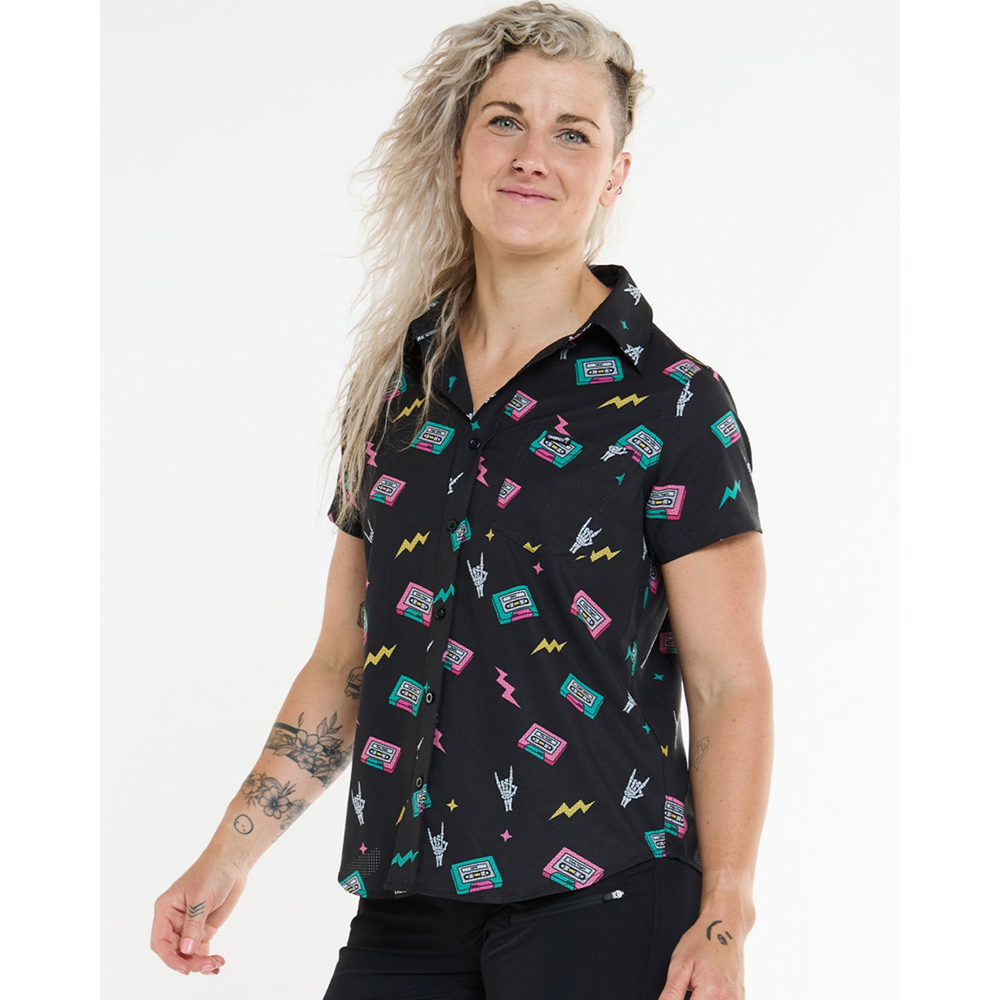 Chemise Technique DHARCO TECH PARTY MIX TAPE Femme Noir