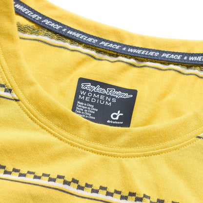 Maillot TROY LEE DESIGNS LILIUM RIDE CHECKED OUT Femme Manches Courtes Jaune