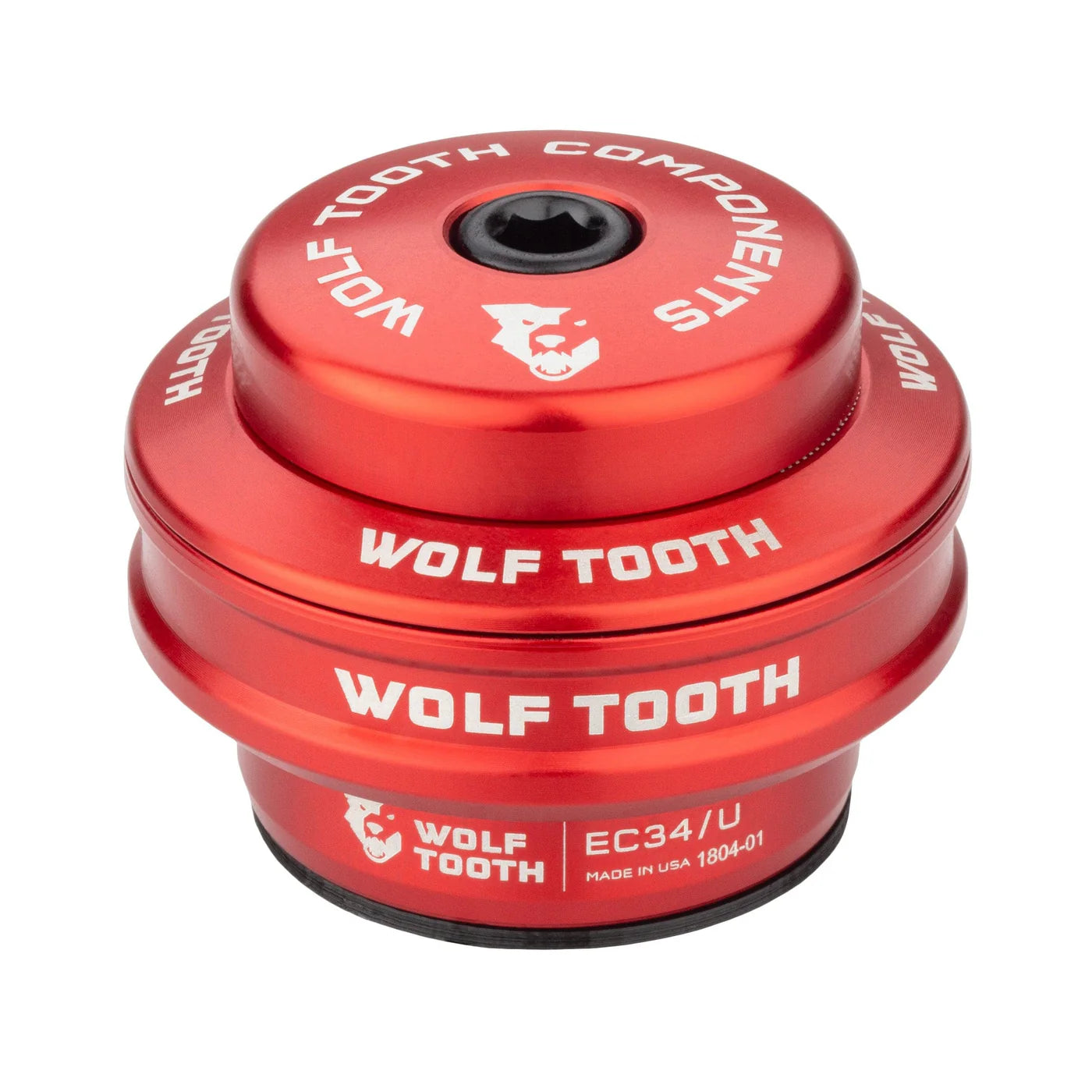 Cuvette Haute pour Jeu de Direction Externe WOLF TOOTH PERFORMANCE 1"1/8 EC34 Stack 16 mm Rouge