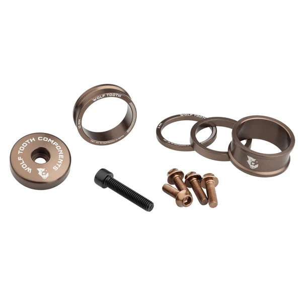 Distanzstücke, Vorbaukappe und Schrauben WOLFTOOTH BLING KIT Espresso