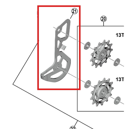 SHIMANO GS RD-M8100/RX822 Interne hintere Schaltgabel