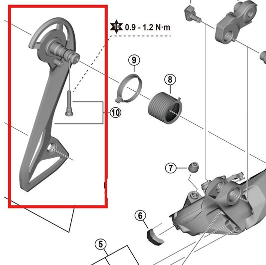 Chape de Dérailleur Arrière Externe et Vis Montage SHIMANO RD-R8150