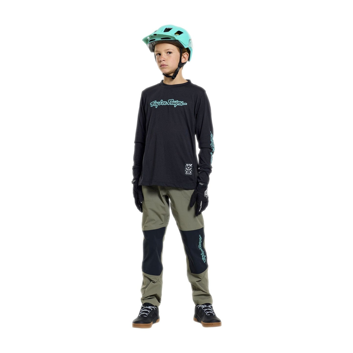 Maillot TROY LEE DESIGNS SKYLINE RIDE SIGNATURE Junior Manches Longues Noir/Vert