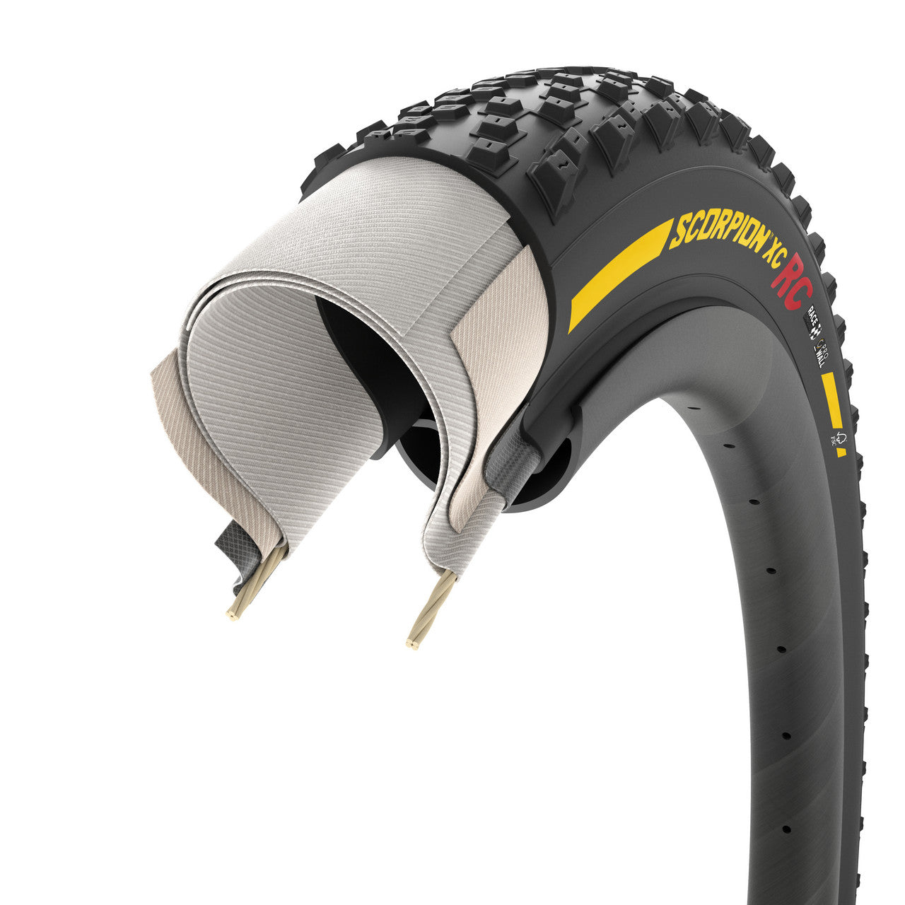 Pneu PIRELLI SCORPION RACE XC RC ProWall 29x2.40 Tubeless Ready Souple Noir/Jaune Team Edition