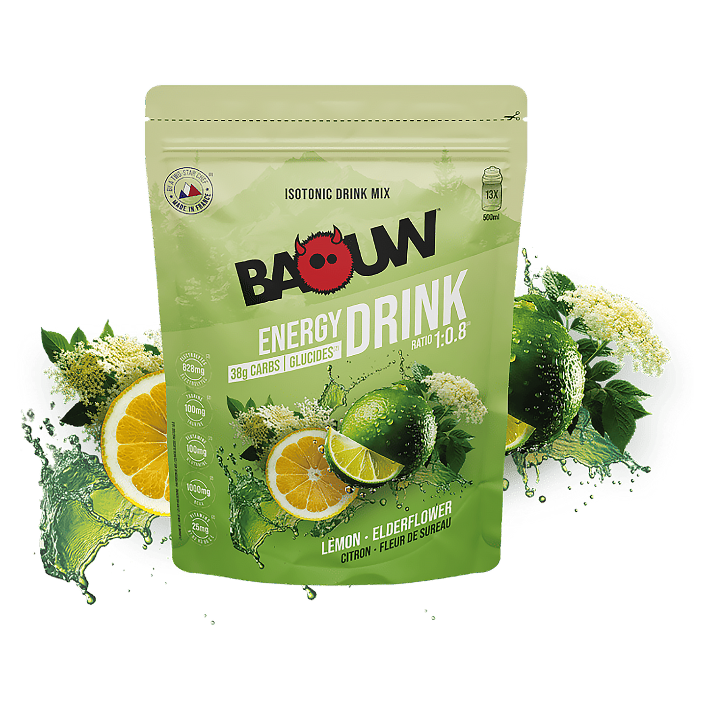 Boisson Énergétique BAOUW ISOTONIC (585g) Citron Fleur de Sureau